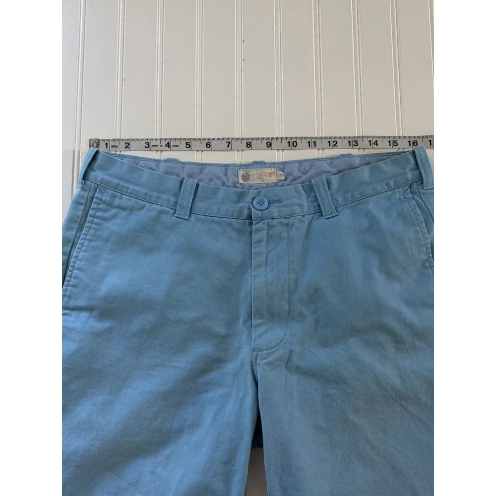 J. Crew Mens Chino Shorts Size 33 Blue Flat Front Cotton Preppy Golf Casual